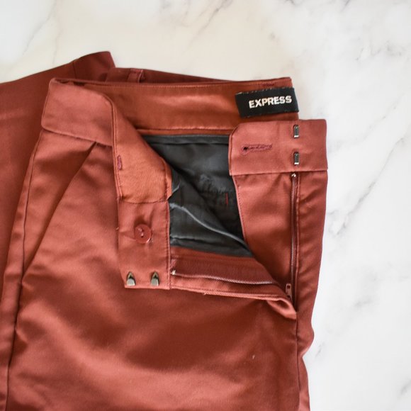 Express Pants - Express Mid Rise Ankle Columnist dress pant burnt red size 10R
